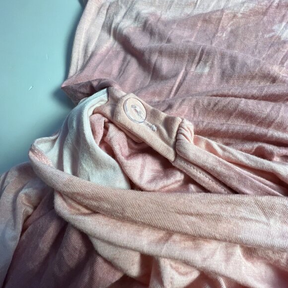 FREE PEOPLE Alyssa Wrap Dress Medium Earth Pink Tie Dye Maxi Knit - Picture 11 of 11